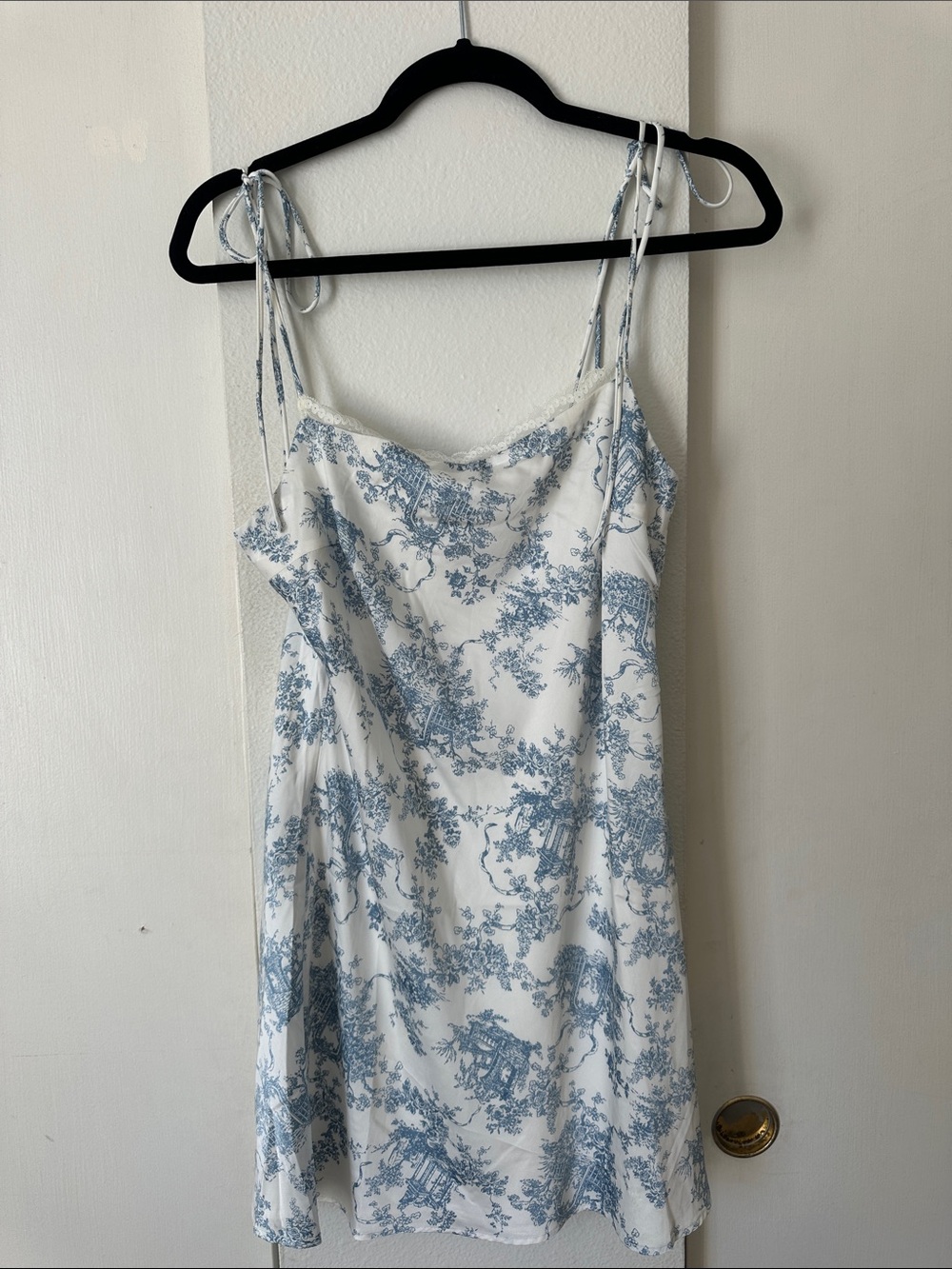 Princess Polly Blue & White Toile Mini Dress
